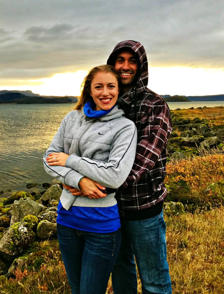 romantic proposal Lake Pingvallavatn in Iceland