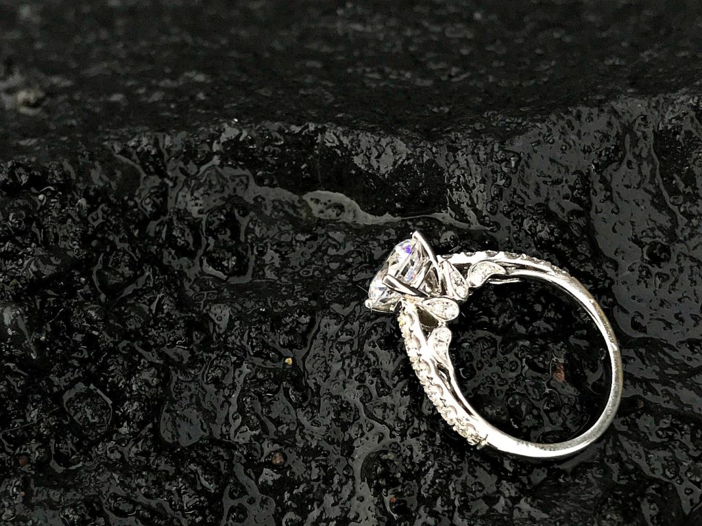 custom white gold and diamond engagement ring St. Pete Beach FL